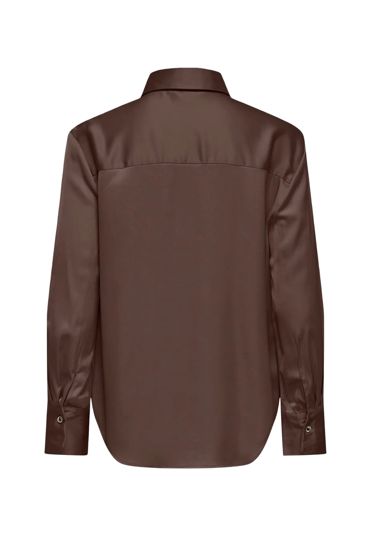 Camicia marrone Only Onlzora Mika, misto viscosa e poliestere riciclato, maniche lunghe e chiusura a bottoni; tessuto morbido e traspirante dalla vestibilità confortevole. Vista posteriore