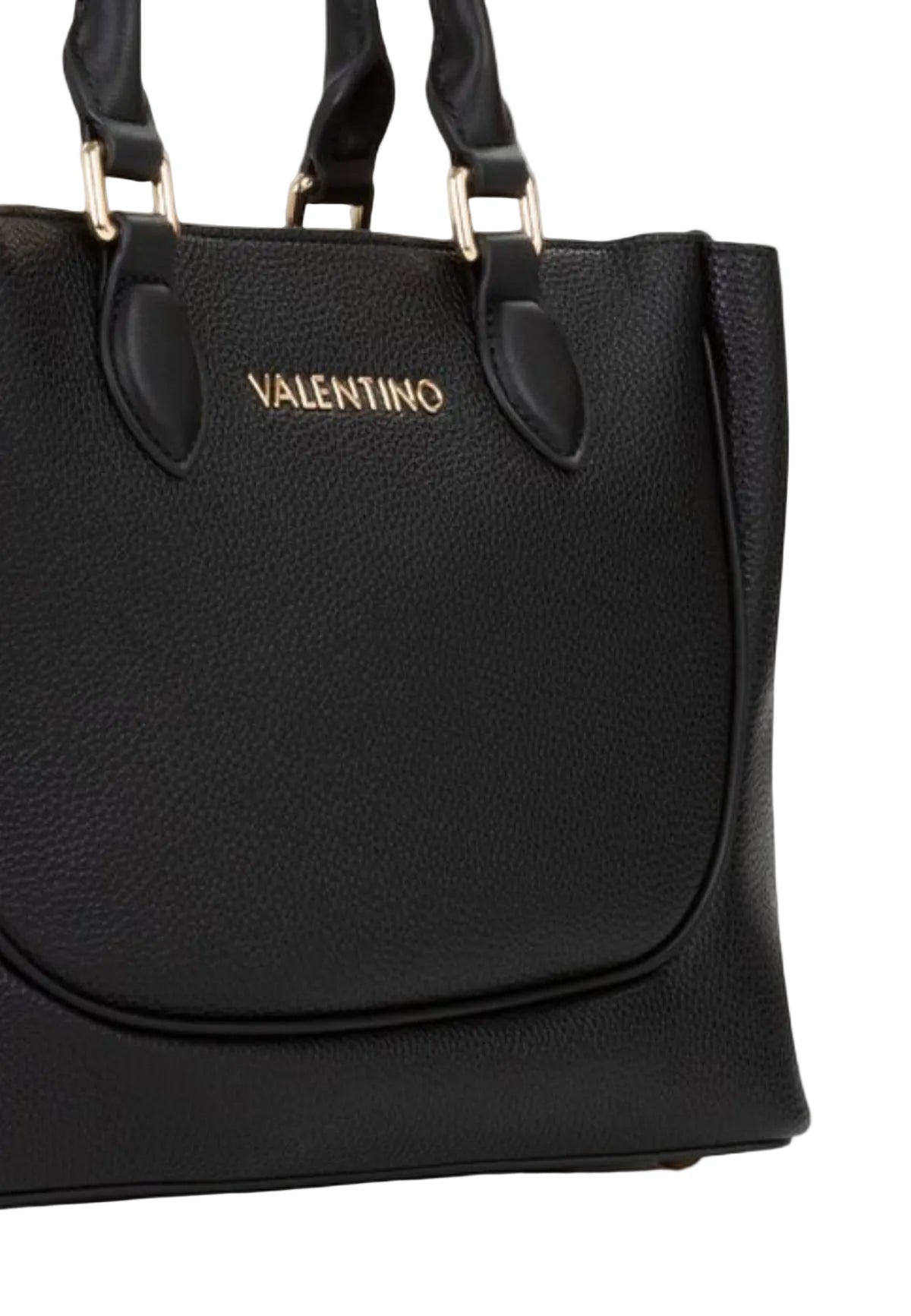 Borsa beige Valentino Bags Daphne RE, ampia shopping bag con superficie goffrata, dettagli gold e tracolla regolabile; scomparto principale sicuro con zip, ideale per ufficio e tempo libero. Vista frontale Dettaglio