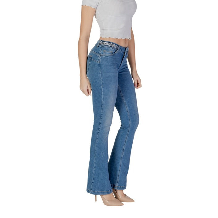 Liu Jo Jeans Donna Blu con Zip Bottone Tasche Anteriori Posteriori in Cotone 98% Lycra 2% Primavera/Estate UA5245D4448