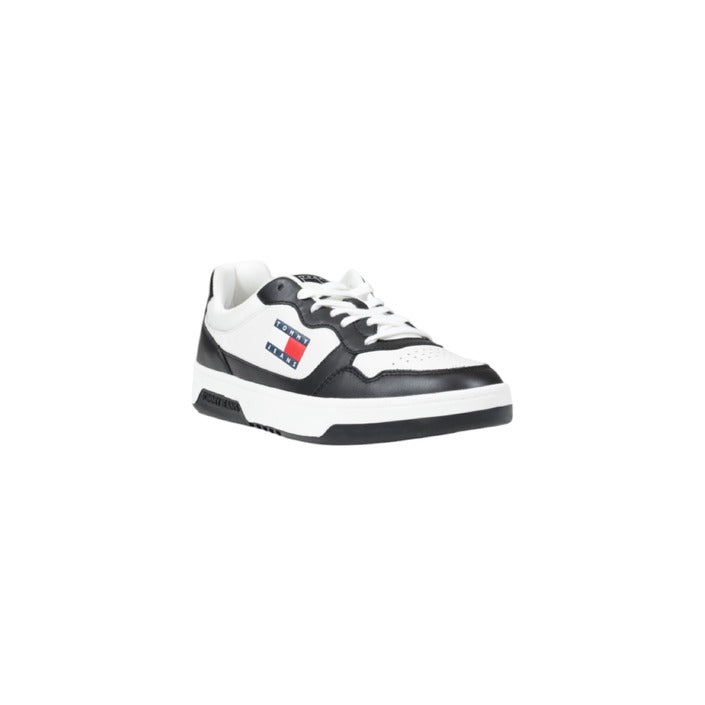 Tommy Hilfiger Jeans Men's White Sneakers EM0EM01443 - 100% Leather Shoes