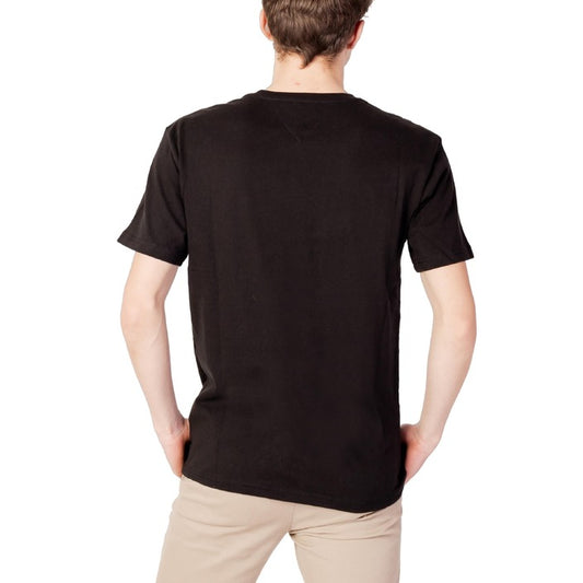 Tommy Hilfiger Jeans T-Shirt Uomo Nera Maniche Corte Scollo Tondo Cotone Organico 100% TJM CLSC TOMMY XS BA
