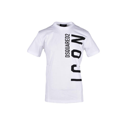 Dsquared T-Shirt Uomo Bianca in Cotone 100% con Stampa Maniche Corte Scollo Tondo 972278 BIANCO