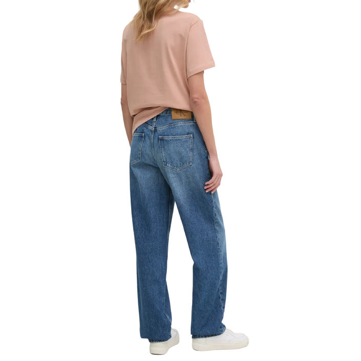 Calvin Klein Jeans Jeans Donna Azzurri con Zip Bottone Tasche Anteriori Posteriori in Cotone 80% Cotone Organico 20% Primavera/Estate J20J225069