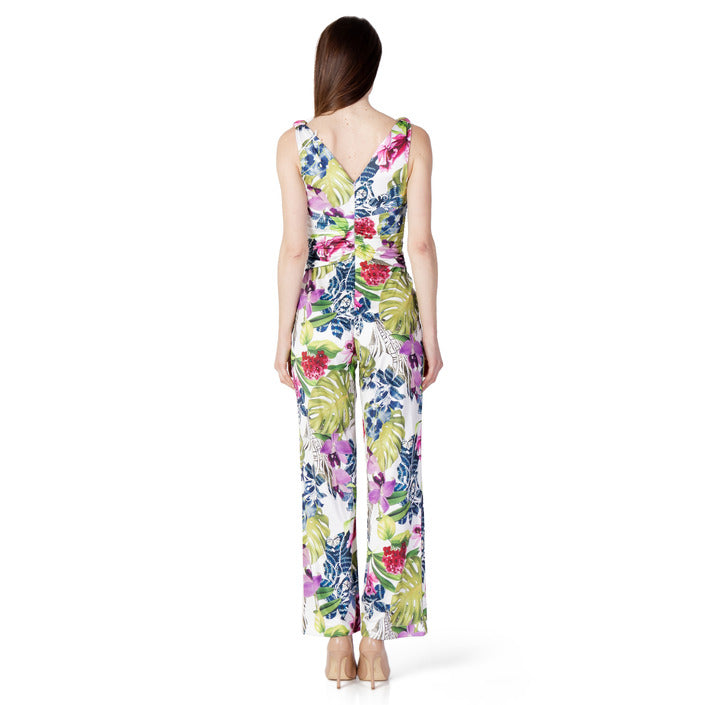 Guess Tuta Donna Verde Stampa Smanicato Scollo V Poliestere 88% Elastan 12% Primavera Estate W3GD0CKBAC2