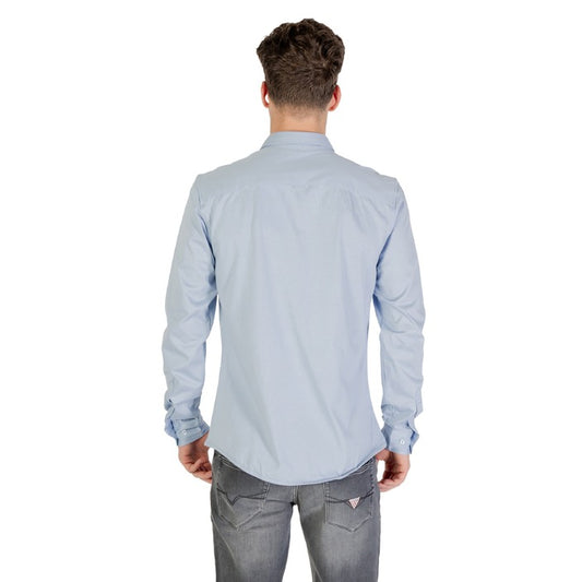 Only & Sons Camicia Uomo Azzurro Manica Lunga Bottoni Scollo Tondo Colletto Classico Vestibilità Slim 100% Cotone Autunno/Inverno 22031023