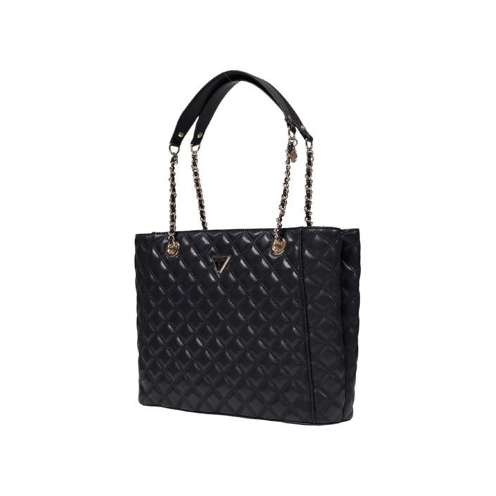 Guess Borsa Donna Nera in Poliuretano 100% con Cerniera Tasche Interne 25x32x10 cm HWQG96 73240