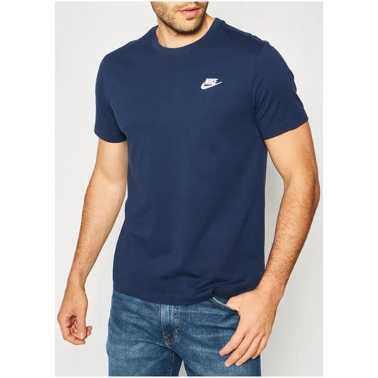 Nike T-Shirt Uomo Blu Stampa Manica Corta Scollo Tondo 100% Cotone Primavera/Estate AR4997