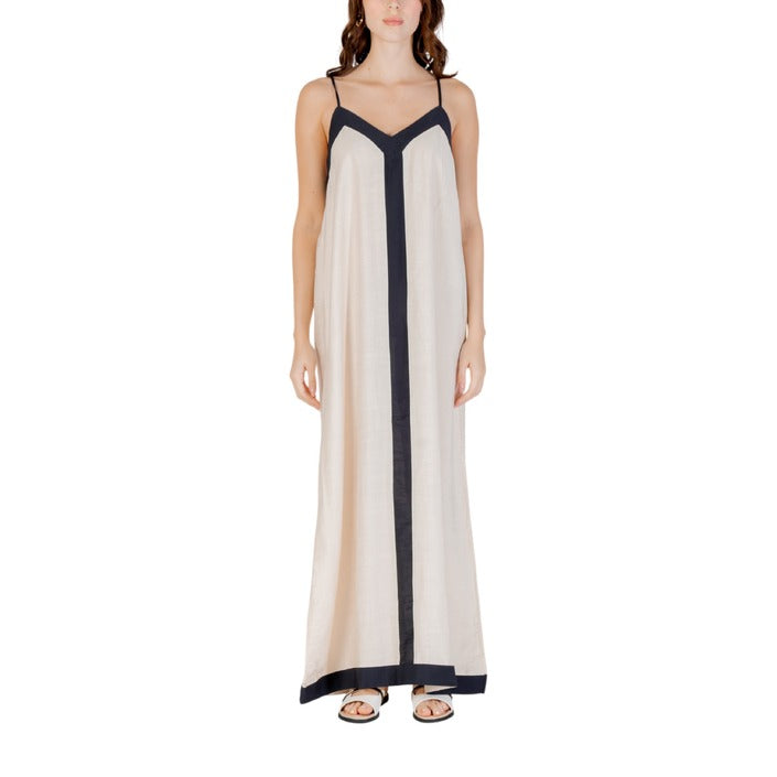 Vero Moda Abito Lungo Donna Nero Spalline Scollo V Nylon 12% Viscosa 88% 10329793