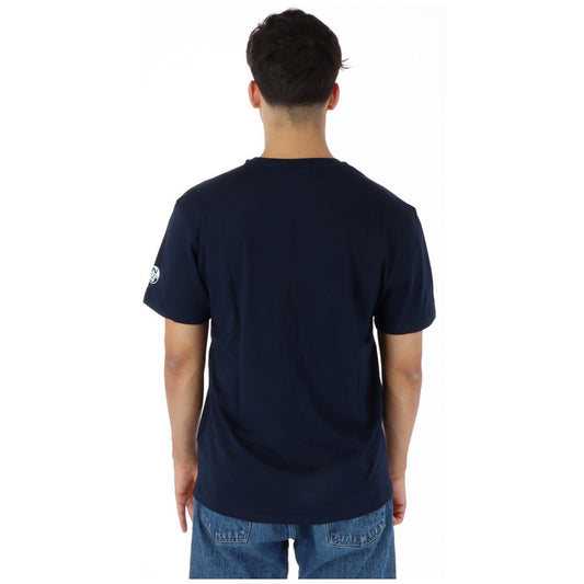 North Sails T-Shirt Uomo Blu Stampa Manica Corta Scollo Tondo 100% Cotone Primavera/Estate 902402