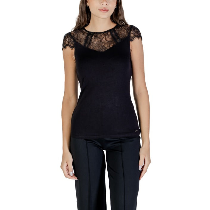 Morgan De Toi T-Shirt Donna Nera Manica Corta Scollo Tondo 95% Viscosa 5% Elastan Primavera/Estate 232-DGIULIA