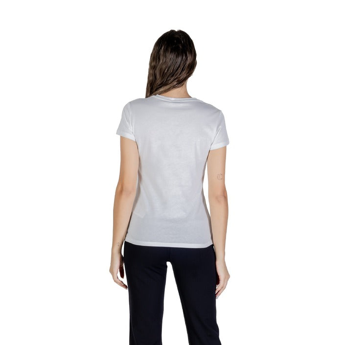 Liu Jo T-Shirt Donna Bianca Stampa Manica Corta Scollo Tondo 100% Cotone Primavera/Estate UF5264 JS923