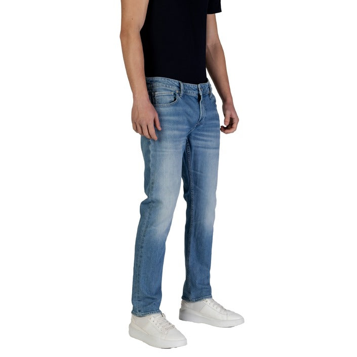 Guess Jeans Uomo Blu in Lycra 99% Elastan 1% con Zip e Bottone Tasche Anteriori e Posteriori Primavera/Estate M2YAN1 D4Q43