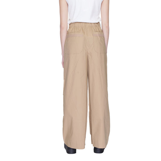 Blauer Pantaloni Donna Beige Monocromo Zip e Bottone 100% Cotone Primavera/Estate 24SBLDP01257
