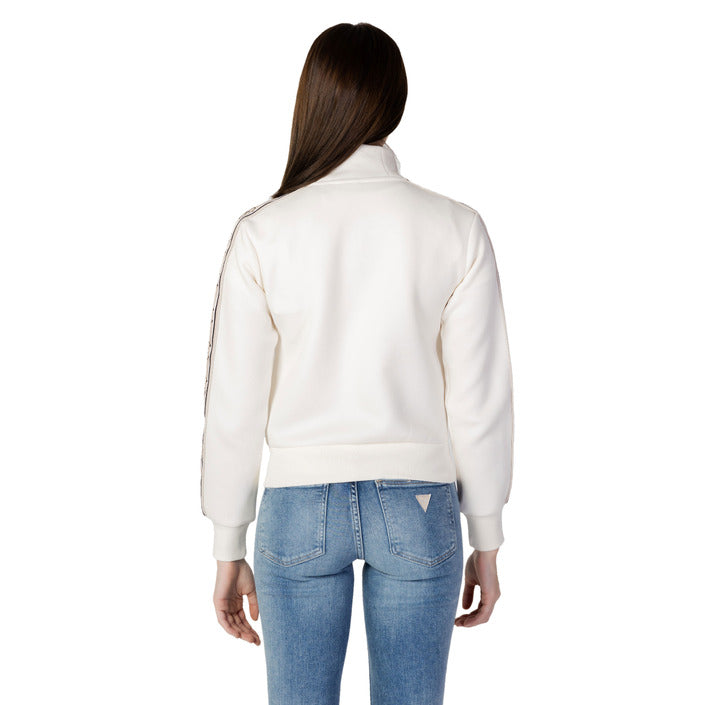 Guess Active Felpa Zip Donna Bianca V2YQ16KB3P2 - Cotone 100%