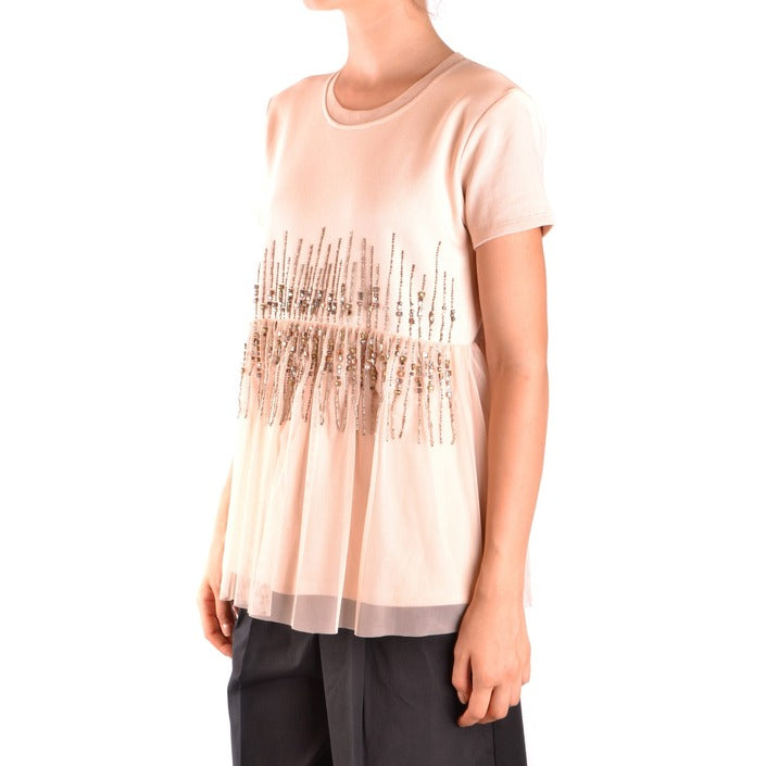 Twin-set Simona Barbieri Blusa Donna Rosa Scollo Tondo 100% Cotone Primavera/Estate B_35749