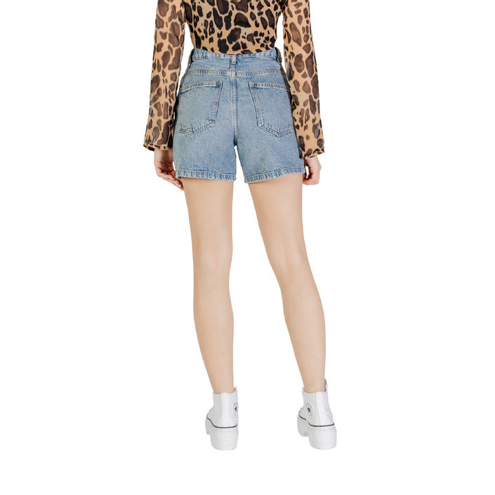 Ichi Shorts Donna Blu con Zip Bottone Tasche Anteriori Posteriori in Cotone 100% Primavera/Estate 20121297