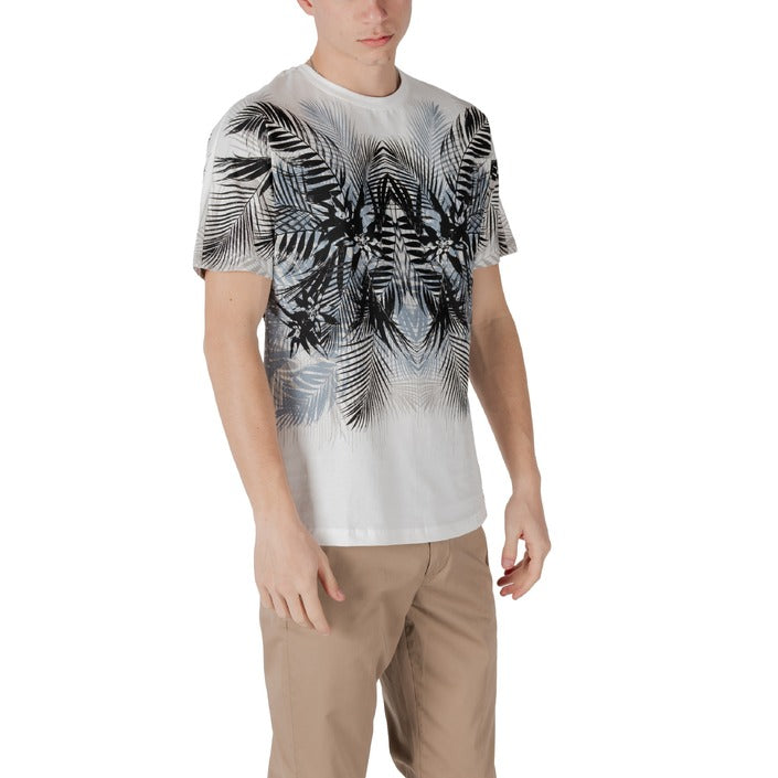 Antony Morato T-Shirt Uomo Bianca Fantasia Floreale Manica Corta Scollo Tondo 100% Cotone Primavera/Estate MMKS02514-FA100144