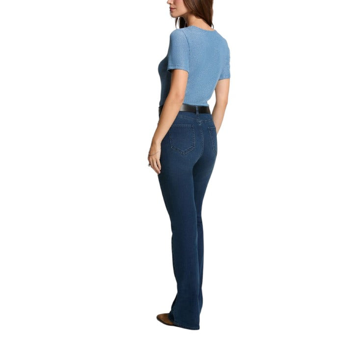 Morgan De Toi T-Shirt Donna Azzurra Manica Corta Scollo a V 100% Poliestere Primavera/Estate 212-DIWI