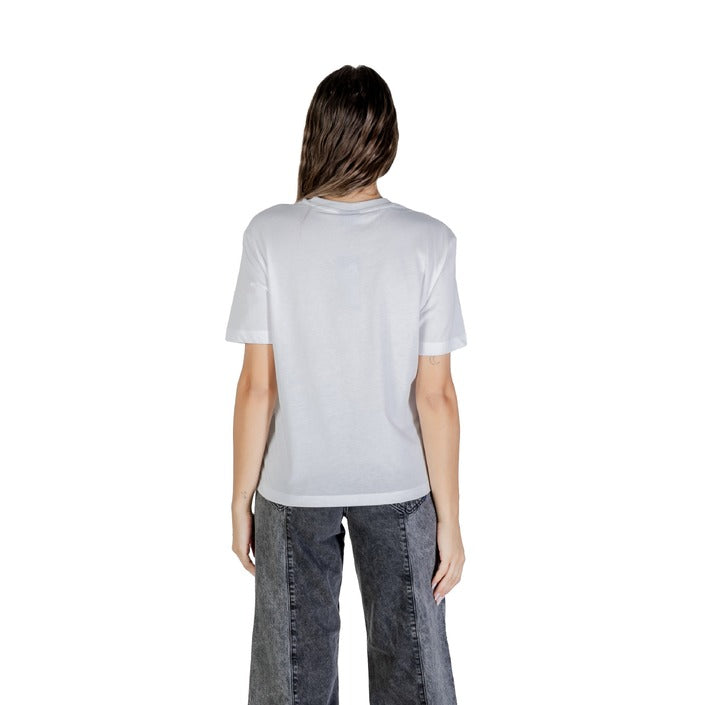 Karl Lagerfeld Jeans T-Shirt Donna Bianca Stampa Manica Corta Scollo Tondo 50% Cotone 50% Poliestere Primavera/Estate A3W17094