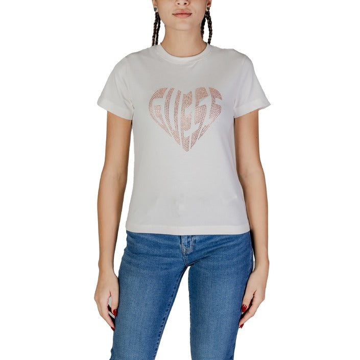 Guess Active T-Shirt Donna Nero Maniche Corte Scollo Tondo Cotone 95% Elastan 5% Lycra 5% V5RI08 J1314
