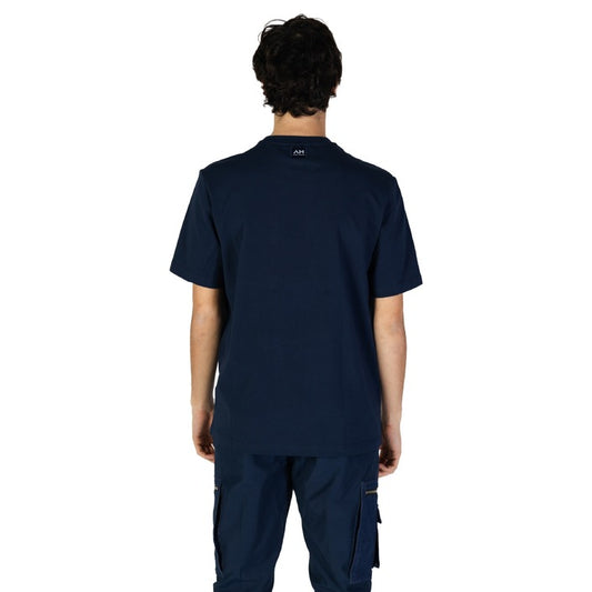 Antony Morato T-Shirt Uomo Blu Monocromo Manica Lunga Scollo Tondo 100% Cotone Autunno/Inverno MMKS02462-FA100239