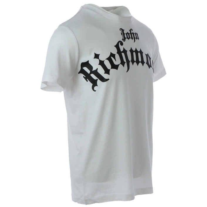 John Richmond T-Shirt Uomo Bianca Stampa Manica Corta Scollo Tondo 100% Cotone Primavera/Estate HMA20102TS