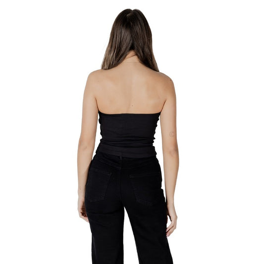 Calvin Klein Jeans Top Donna Nero Smanicato Scollo Tondo 94% Cotone 6% Lycra Primavera/Estate J20J225310