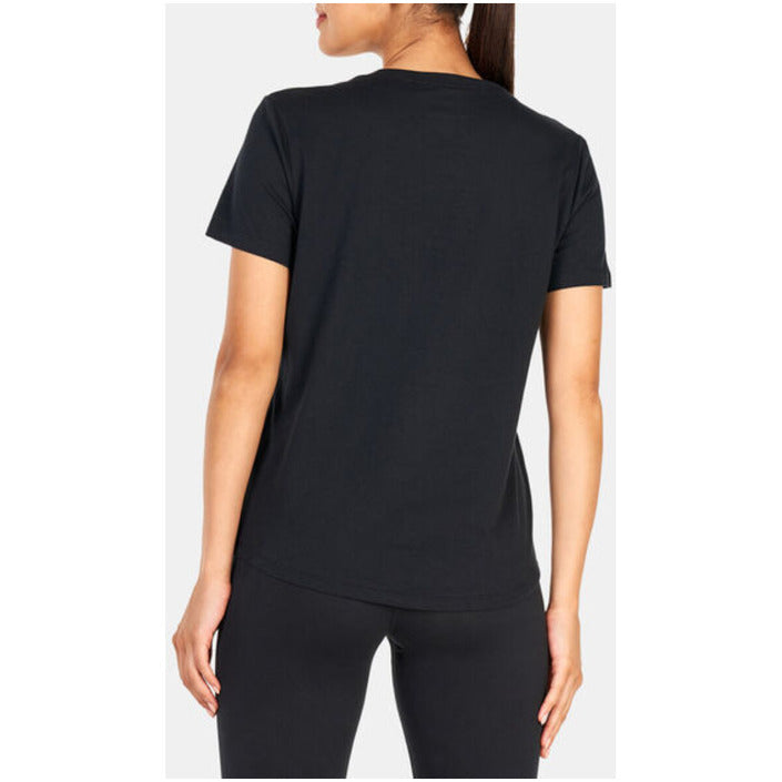 Nike T-Shirt Donna Nera Stampa Manica Corta Scollo Tondo 100% Cotone Primavera/Estate DX7906