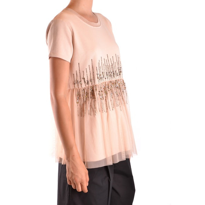 Twin-set Simona Barbieri Blusa Donna Rosa Scollo Tondo 100% Cotone Primavera/Estate B_35749