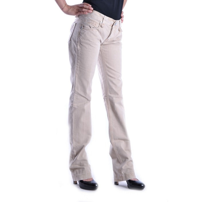 Pinko Jeans Donna Beige con Zip Bottone Tasche Anteriori Posteriori in Cotone Primavera/Estate B_15096