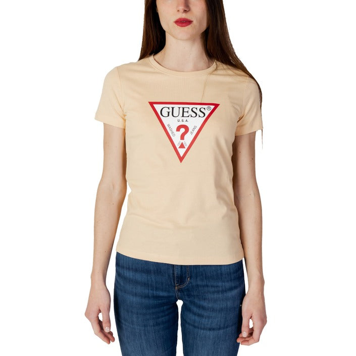 Guess T-Shirt Donna Verde Manica Corta Scollo Tondo 100% Cotone Primavera/Estate W1YI1BI3Z11