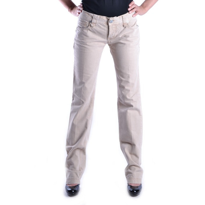 Pinko Jeans Donna Beige con Zip Bottone Tasche Anteriori Posteriori in Cotone Primavera/Estate B_15096