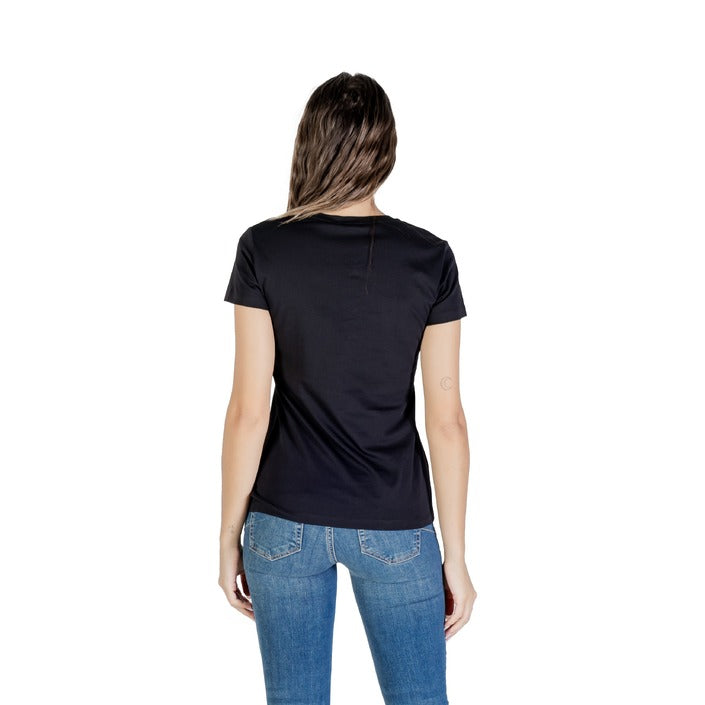 Liu Jo T-Shirt Donna Nera Stampa Manica Corta Scollo Tondo 100% Cotone Primavera/Estate UF5266 JS904