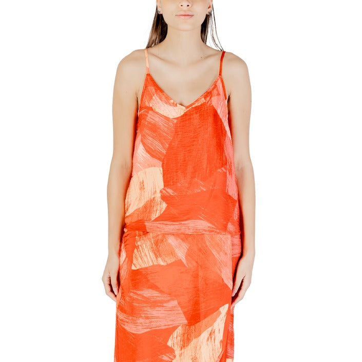 Vila Clothes Canotta Donna Arancione Spalline Scollo V Poliammide 18% Viscosa 82% Primavera Estate 14108347