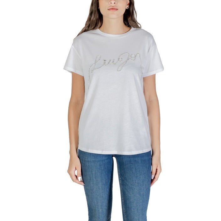 Liu Jo T-Shirt Donna Bianca Manica Corta Scollo Tondo 100% Cotone Primavera/Estate UF5261 JS923