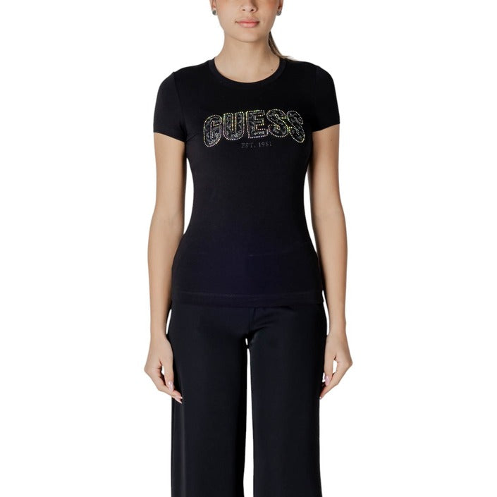 Guess T-Shirt Donna Rosa Manica Corta Scollo Tondo 95% Cotone 5% Elastan Primavera/Estate W5GI04 J1314