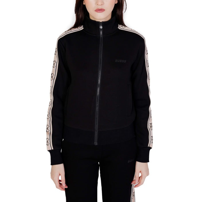 Guess Active Felpa Zip Donna Bianca V2YQ16KB3P2 - Cotone 100%