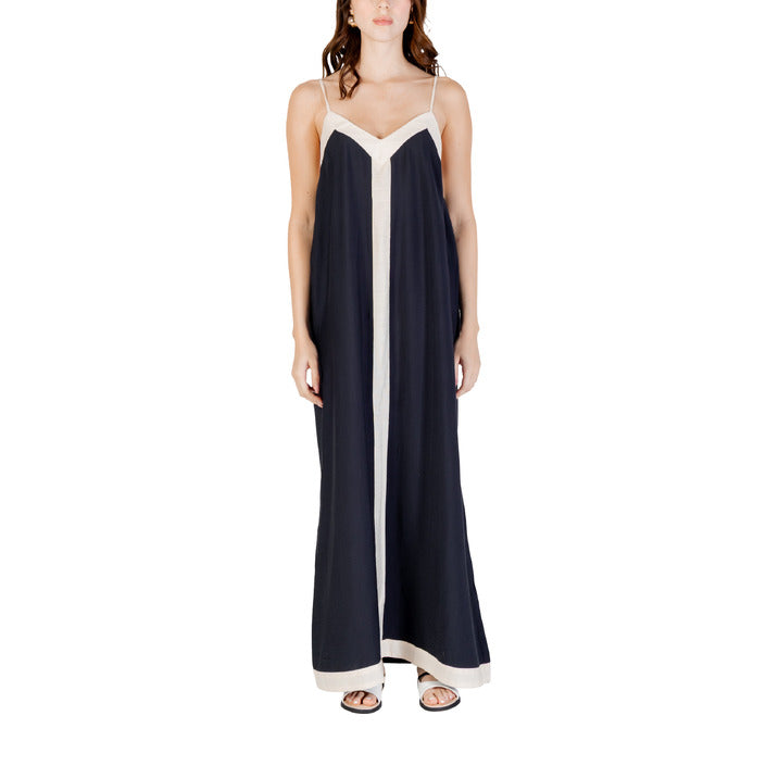 Vero Moda Abito Lungo Donna Nero Spalline Scollo V Nylon 12% Viscosa 88% 10329793