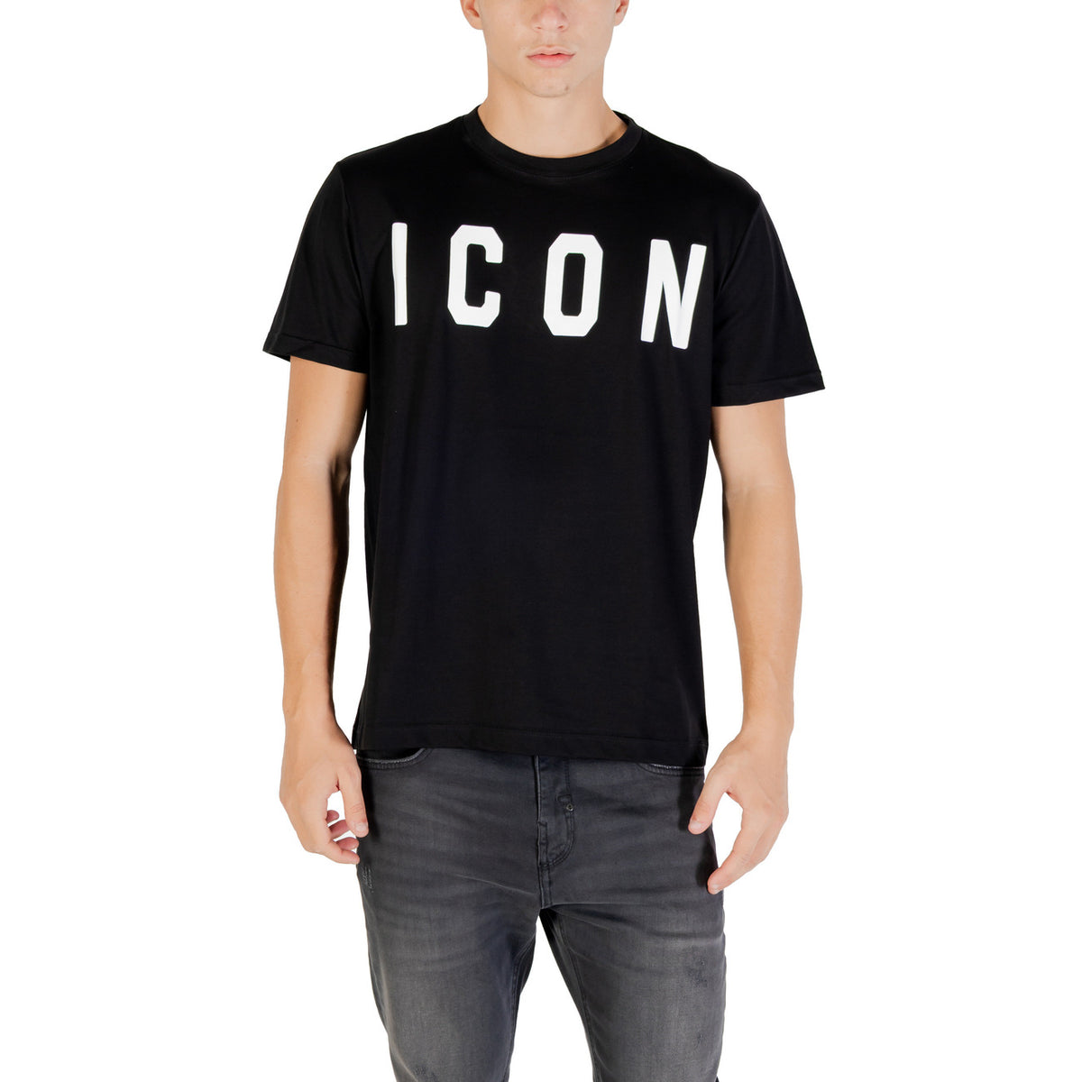 Icon T-Shirt Uomo Bianca Stampa Manica Corta Scollo Tondo 100% Cotone Primavera/Estate ICUF2W6T001