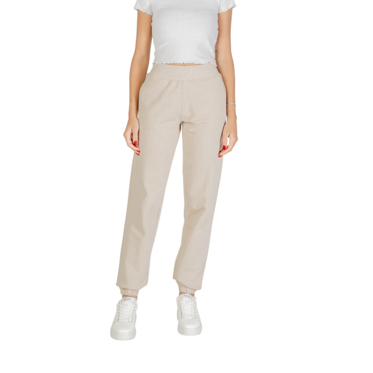 Pantaloni sportivi Donna Guess Neri 100% Cotone - Stile Casual