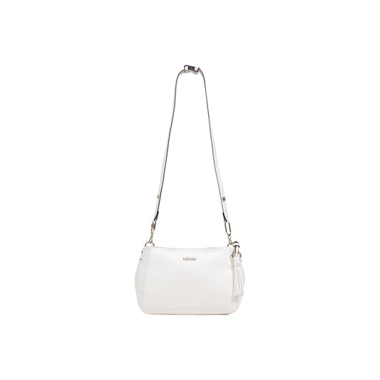 Borsa Liu Jo a mano donna bianca con tracolla cerniera tasca interna 100% poliuretano - vista frontale con tracolla