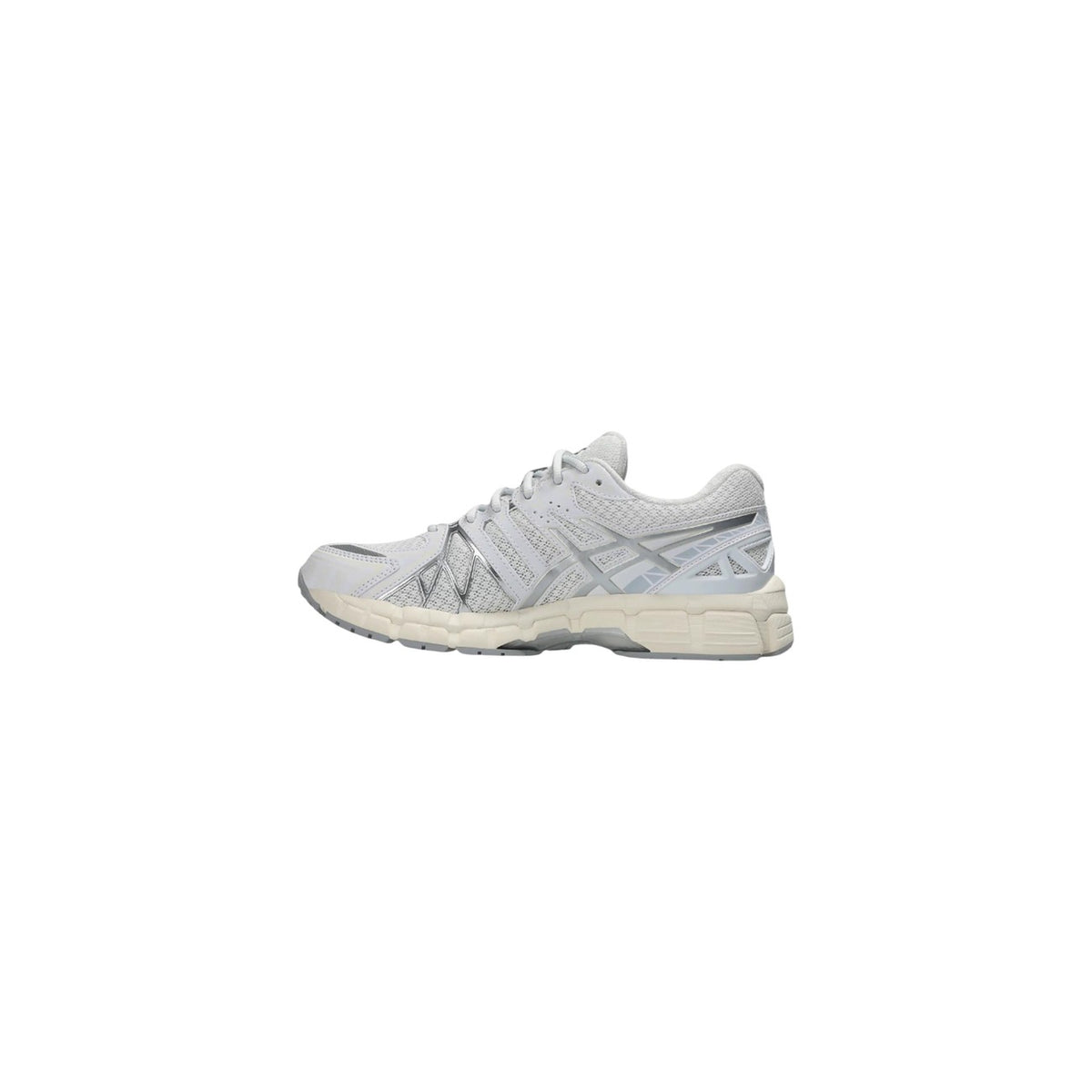 Sneaker Asics GEL-KAYANO 20 running e lifestyle con tecnologia a doppia GEL e sistema GUIDANCE TRUSSTIC. Scarpa sportiva ammortizzata con tomaia in fibra sintetica riciclata ecosostenibile stile urban streetwear. Laterale