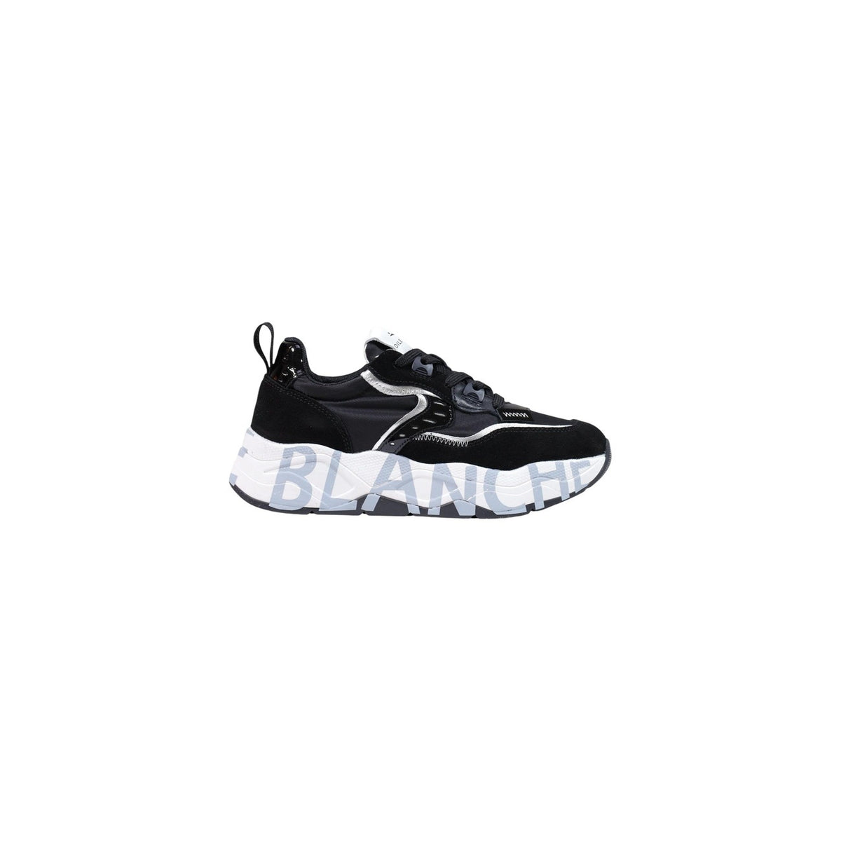 Sneakers Voile Blanche donna platform modello CLUB105 2017475. Scarpe da ginnastica eleganti con suola alta spessa personalizzata, inserti in camoscio, pelle e nylon stile casual luxury, urban e streetwear.