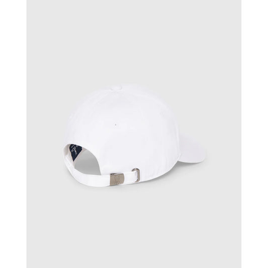 Cappellino Psycho Bunny Classic 4k Bianco; 100% Twill di Cotone. Logo ricamato, sei pannelli, fibbia metallica regolabile. Traspirante, resistente e iconico. Vista posteriore