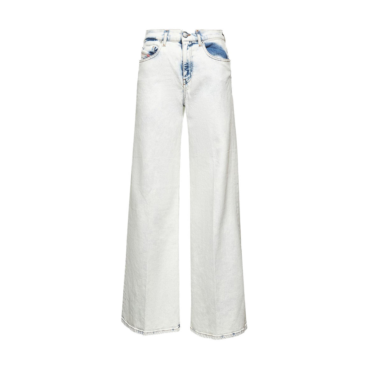 Jeans Diesel in denim. Modello 1978 D-Akemi bootcut. Silhouette aderente sui fianchi che si allarga dalla coscia fino alla caviglia per creare un distintivo taglio svasato Vista frontale