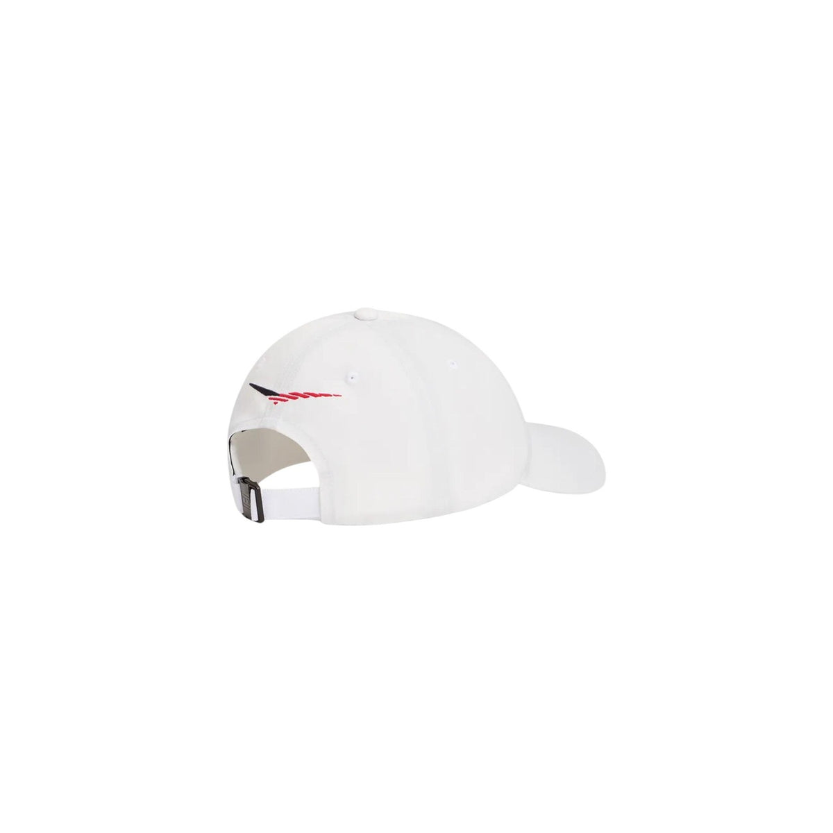 Cappellino bianco uomo Tommy Hilfiger Cadillac Formula 1 AU0AU02091YCF. Cappello da baseball sportivo F1 in tessuto bianco con visiera curva, fori di ventilazione e grafica chevron.