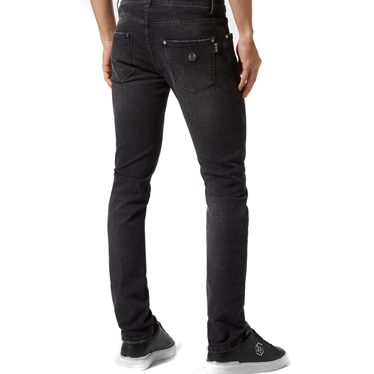 Philipp Plein Jeans Donna Neri con Zip Bottone Tasche Anteriori Posteriori in Cotone 98% Elastan 2% Autunno/Inverno EBO_2056