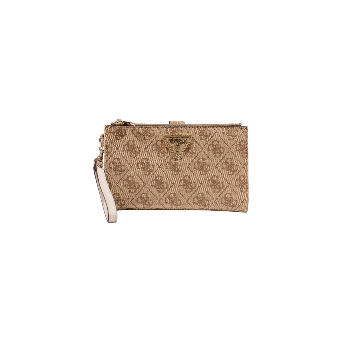 Portafoglio Donna Guess Beige/marrone con Stampa Logo con cinturino rimovibile e Tasche Interne in 100% Poliuretano