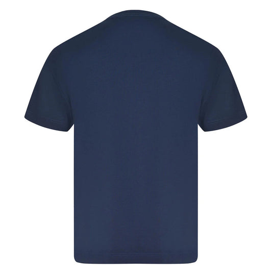 T-shirt Intima Uomo Palm Angels; Cotone Stretch. Girocollo, maniche corte, blu navy. Tessuto leggero, traspirante e aderente. L'eccellenza dell'intimo firmato Palm Angels. Vista posteriore