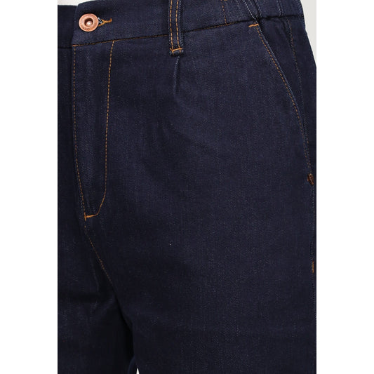 Jeans uomo blu Gianni Lupo GL2552YH. Pantaloni denim carrot tapered 4 stagioni con tasche posteriori zip e impunture a contrasto.
